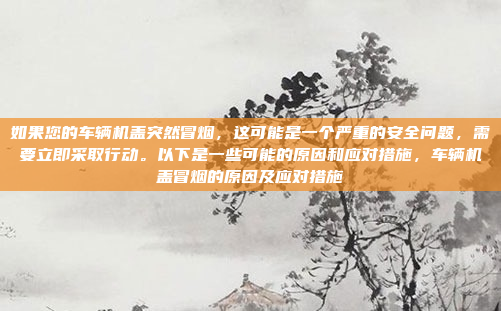 如果您的车辆机盖突然冒烟,这可能是一个严重的安全问题,需要立即采取行动。以下是一些可能的原因和应对措施,车辆机盖冒烟的原因及应对措施