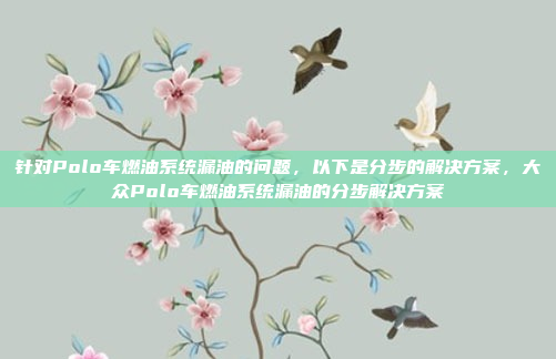 针对Polo车燃油系统漏油的问题，以下是分步的解决方案，大众Polo车燃油系统漏油的分步解决方案