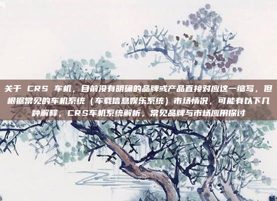 关于 CRS 车机，目前没有明确的品牌或产品直接对应这一缩写，但根据常见的车机系统（车载信息娱乐系统）市场情况，可能有以下几种解释，CRS车机系统解析，常见品牌与市场应用探讨