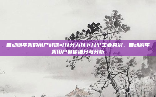 自动刷车机的用户群体可以分为以下几个主要类别，自动刷车机用户群体细分与分析