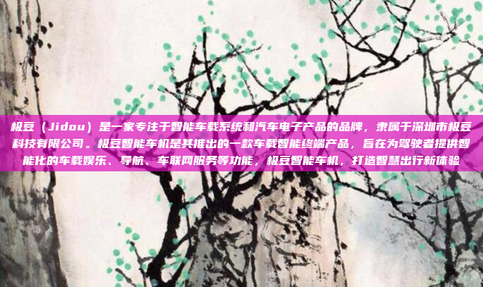 极豆（Jidou）是一家专注于智能车载系统和汽车电子产品的品牌，隶属于深圳市极豆科技有限公司。极豆智能车机是其推出的一款车载智能终端产品，旨在为驾驶者提供智能化的车载娱乐、导航、车联网服务等功能，极豆智能车机，打造智慧出行新体验