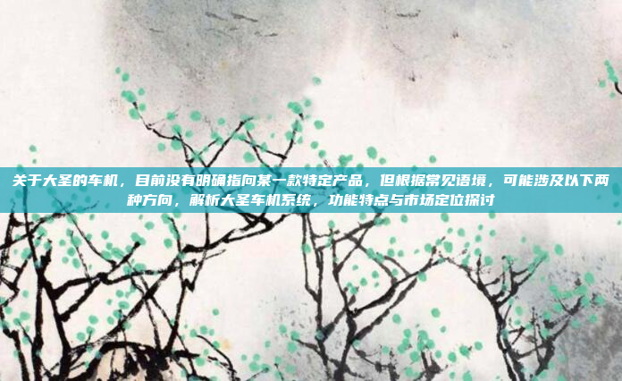 关于大圣的车机，目前没有明确指向某一款特定产品，但根据常见语境，可能涉及以下两种方向，解析大圣车机系统，功能特点与市场定位探讨