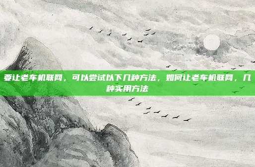 要让老车机联网,可以尝试以下几种方法,如何让老车机联网,几种实用方法