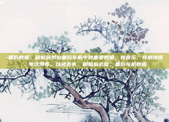 -备份数据，刷机前务必备份车机中的重要数据，如音乐、导航地图、电话簿等，以免丢失，刷机前必做，备份车机数据