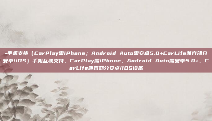 -手机支持（CarPlay需iPhone；Android Auto需安卓5.0+CarLife兼容部分安卓/iOS）手机互联支持，CarPlay需iPhone，Android Auto需安卓5.0+，CarLife兼容部分安卓/iOS设备