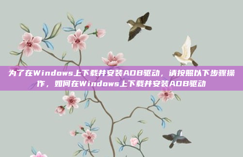 为了在Windows上下载并安装ADB驱动，请按照以下步骤操作，如何在Windows上下载并安装ADB驱动