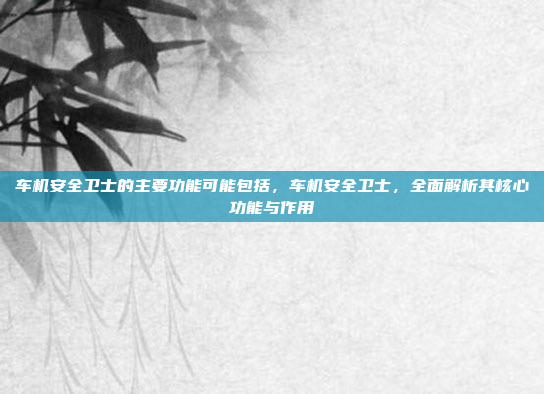 车机安全卫士的主要功能可能包括，车机安全卫士，全面解析其核心功能与作用
