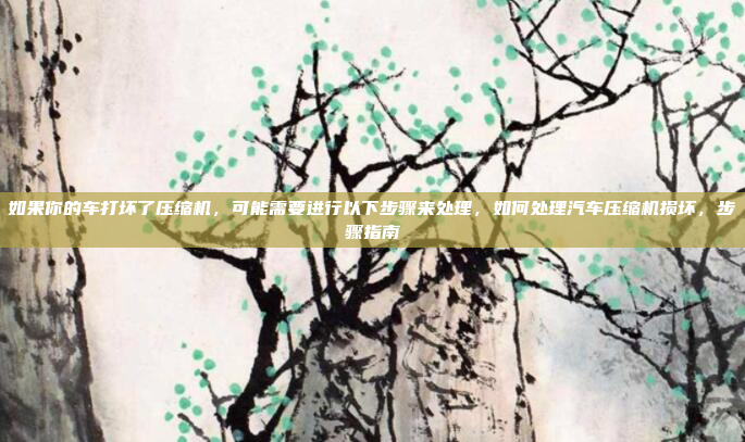 如果你的车打坏了压缩机，可能需要进行以下步骤来处理，如何处理汽车压缩机损坏，步骤指南
