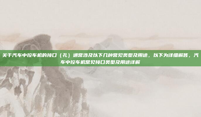 关于汽车中控车机的接口（孔）通常涉及以下几种常见类型及用途，以下为详细解答，汽车中控车机常见接口类型及用途详解