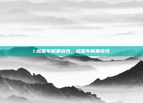 1.检查车辆兼容性，检查车辆兼容性