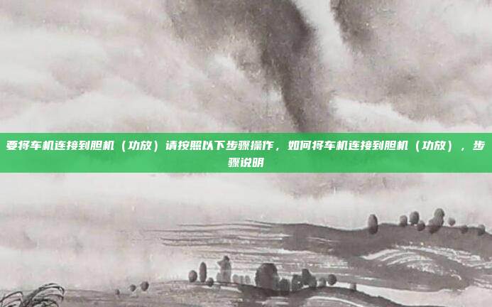 要将车机连接到胆机(功放)请按照以下步骤操作,如何将车机连接到胆机(功放),步骤说明