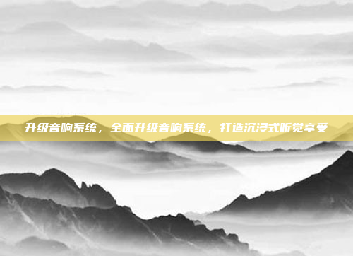 升级音响系统,全面升级音响系统,打造沉浸式听觉享受