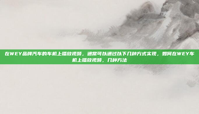 在WEY品牌汽车的车机上播放视频，通常可以通过以下几种方式实现，如何在WEY车机上播放视频，几种方法