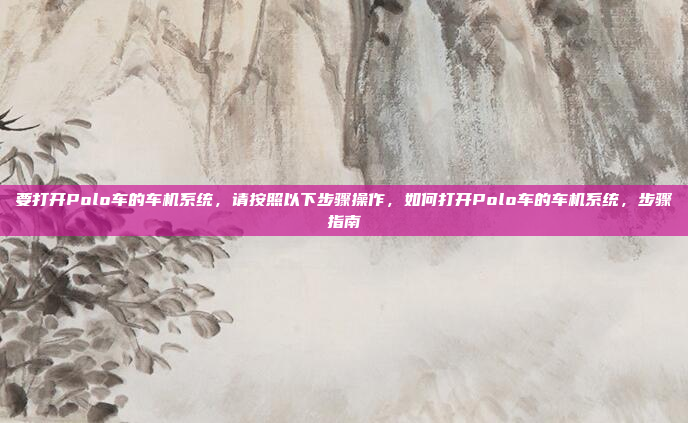 要打开Polo车的车机系统，请按照以下步骤操作，如何打开Polo车的车机系统，步骤指南