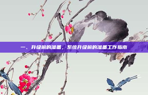 一、升级前的准备，系统升级前的准备工作指南