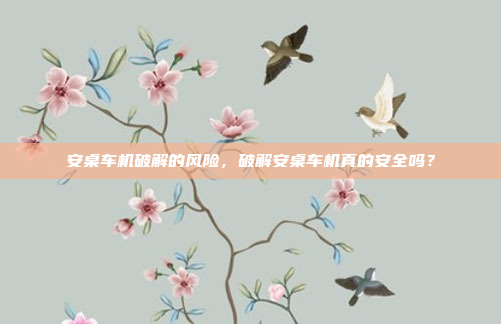 安桌车机破解的风险，破解安桌车机真的安全吗？