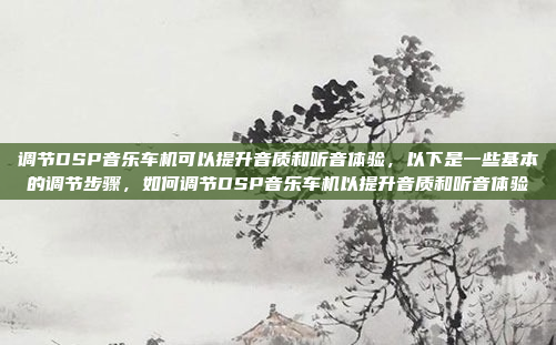 调节DSP音乐车机可以提升音质和听音体验，以下是一些基本的调节步骤，如何调节DSP音乐车机以提升音质和听音体验