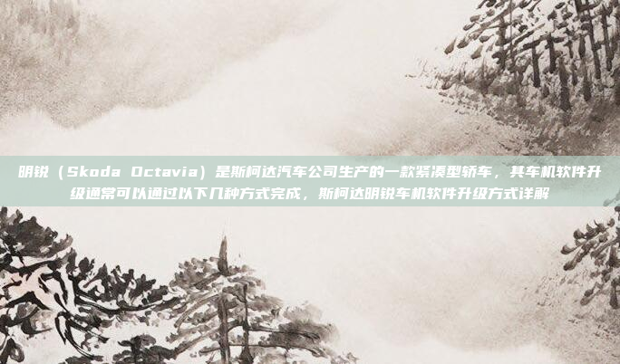 明锐（Skoda Octavia）是斯柯达汽车公司生产的一款紧凑型轿车，其车机软件升级通常可以通过以下几种方式完成，斯柯达明锐车机软件升级方式详解