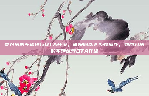 要对您的车辆进行OTA升级，请按照以下步骤操作，如何对您的车辆进行OTA升级