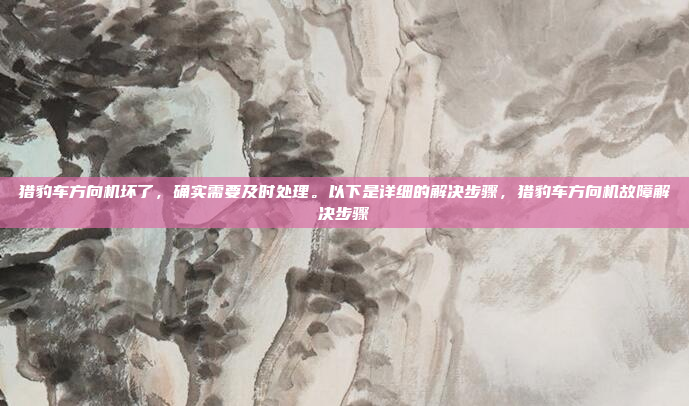 猎豹车方向机坏了，确实需要及时处理。以下是详细的解决步骤，猎豹车方向机故障解决步骤