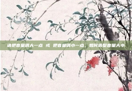 请把音量调大一点 或 把音量调小一点，如何调整音量大小