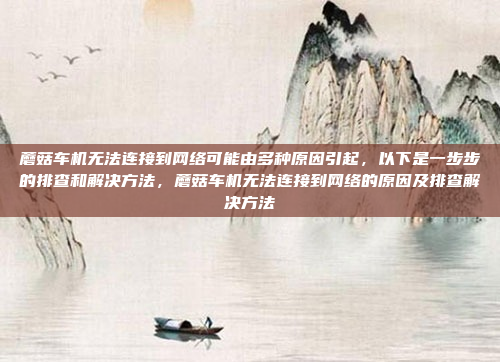 蘑菇车机无法连接到网络可能由多种原因引起，以下是一步步的排查和解决方法，蘑菇车机无法连接到网络的原因及排查解决方法