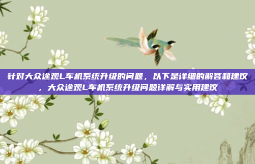 针对大众途观L车机系统升级的问题，以下是详细的解答和建议，大众途观L车机系统升级问题详解与实用建议