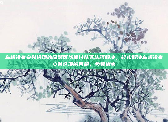 车机没有安装选项的问题可以通过以下步骤解决，轻松解决车机没有安装选项的问题，步骤指南