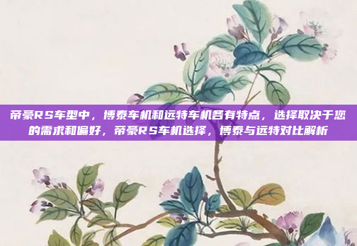 帝豪RS车型中，博泰车机和远特车机各有特点，选择取决于您的需求和偏好，帝豪RS车机选择，博泰与远特对比解析