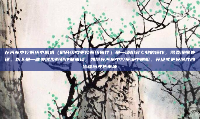 在汽车中控系统中刷机(即升级或更换系统固件)是一项相对专业的操作,需要谨慎处理。以下是一些关键步骤和注意事项,如何在汽车中控系统中刷机,升级或更换固件的步骤与注意事项