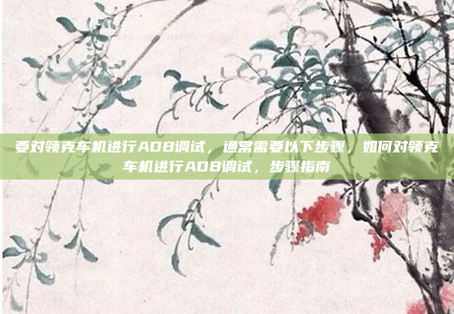 要对领克车机进行ADB调试，通常需要以下步骤，如何对领克车机进行ADB调试，步骤指南