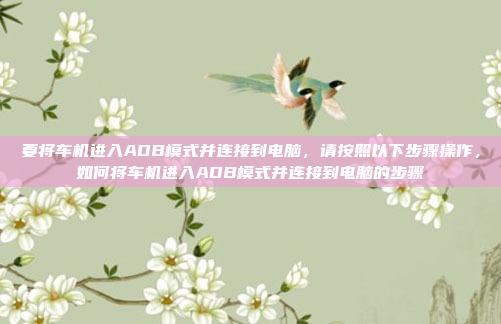 要将车机进入ADB模式并连接到电脑，请按照以下步骤操作，如何将车机进入ADB模式并连接到电脑的步骤