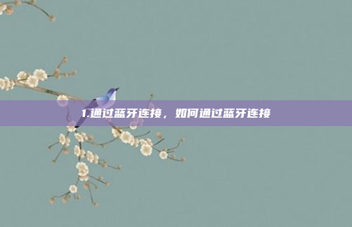 1.通过蓝牙连接，如何通过蓝牙连接