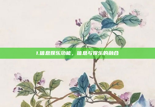 1.信息娱乐功能,信息与娱乐的融合