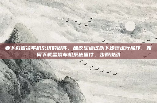 要下载雷凌车机系统的固件，建议您通过以下步骤进行操作，如何下载雷凌车机系统固件，步骤说明