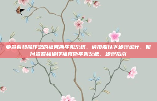 要查看和操作您的福克斯车机系统，请按照以下步骤进行，如何查看和操作福克斯车机系统，步骤指南
