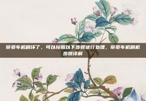 帝豪车机刷坏了，可以按照以下步骤进行处理，帝豪车机刷机步骤详解