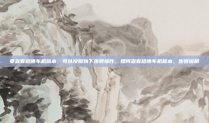 要查看哈佛车机版本，可以按照以下步骤操作，如何查看哈佛车机版本，步骤说明