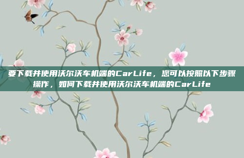 要下载并使用沃尔沃车机端的CarLife，您可以按照以下步骤操作，如何下载并使用沃尔沃车机端的CarLife