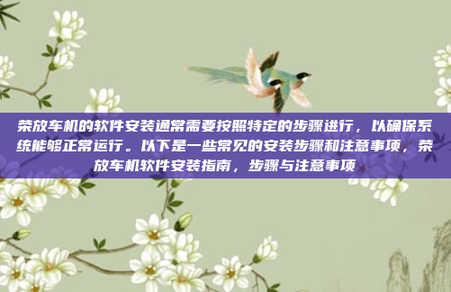 荣放车机的软件安装通常需要按照特定的步骤进行,以确保系统能够正常运行。以下是一些常见的安装步骤和注意事项,荣放车机软件安装指南,步骤与注意事项