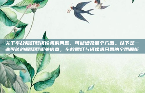 关于车故障灯和摄像机的问题，可能涉及多个方面。以下是一些可能的解释和相关信息，车故障灯与摄像机问题的全面解析