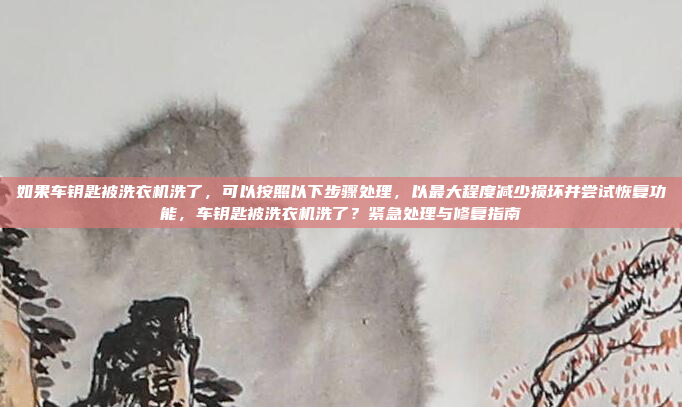 如果车钥匙被洗衣机洗了，可以按照以下步骤处理，以最大程度减少损坏并尝试恢复功能，车钥匙被洗衣机洗了？紧急处理与修复指南