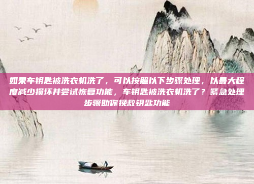 如果车钥匙被洗衣机洗了，可以按照以下步骤处理，以最大程度减少损坏并尝试恢复功能，车钥匙被洗衣机洗了？紧急处理步骤助你挽救钥匙功能