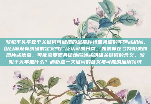 软机平头车这个关键词可能指的是某种特定类型的车辆或机械，但目前没有明确的定义或广泛认可的分类。如果你在寻找相关的图片或信息，可能需要更具体地描述或明确关键词的含义，软机平头车是什么？解析这一关键词的含义与可能的应用领域