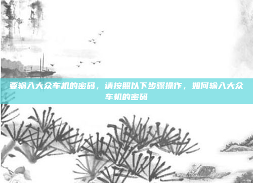 要输入大众车机的密码,请按照以下步骤操作,如何输入大众车机的密码
