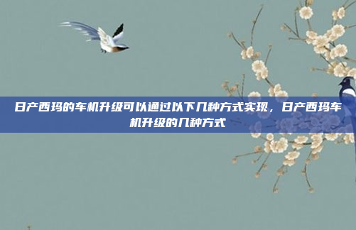 日产西玛的车机升级可以通过以下几种方式实现,日产西玛车机升级的几种方式