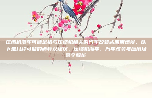 压缩机潮车可能是指与压缩机相关的汽车改装或应用场景，以下是几种可能的解释及建议，压缩机潮车，汽车改装与应用场景全解析