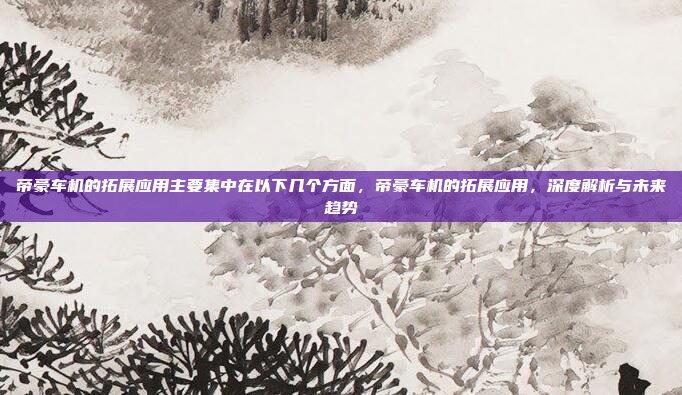 帝豪车机的拓展应用主要集中在以下几个方面，帝豪车机的拓展应用，深度解析与未来趋势