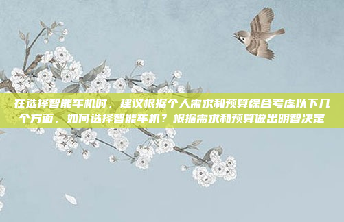 在选择智能车机时，建议根据个人需求和预算综合考虑以下几个方面，如何选择智能车机？根据需求和预算做出明智决定