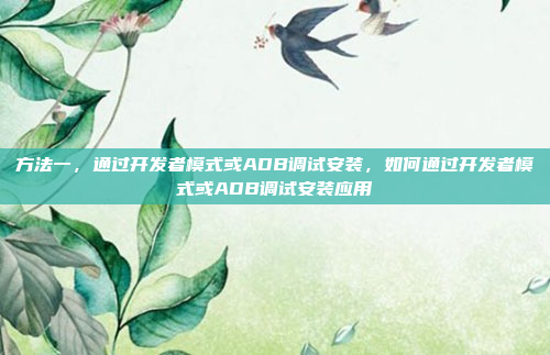 方法一，通过开发者模式或ADB调试安装，如何通过开发者模式或ADB调试安装应用